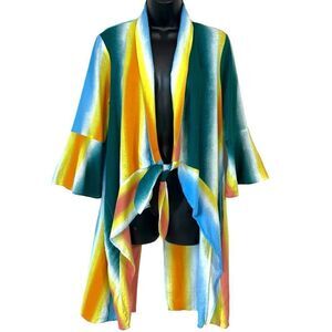 BCBGeneration Striped Tie Front Kimono